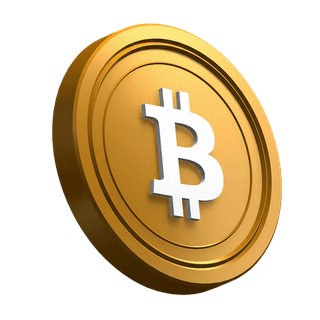 Design della sezione hero con moneta Bitcoin (BTC) inclinata