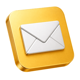 Nella pagina Contattaci, icona decorativa 3D a forma di busta email