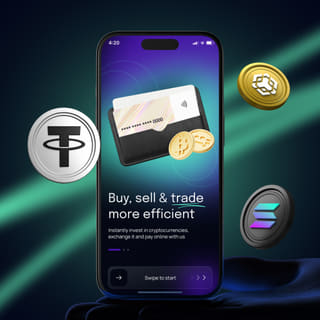 Su un dispositivo mobile è mostrata la piattaforma di trading Fortef Rendof