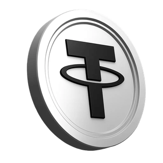 Sezione informativa della piattaforma con grafica della moneta Tether USDT